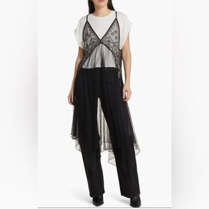 FREE PEOPLE Black Lace T Shirt Dress Sz. S